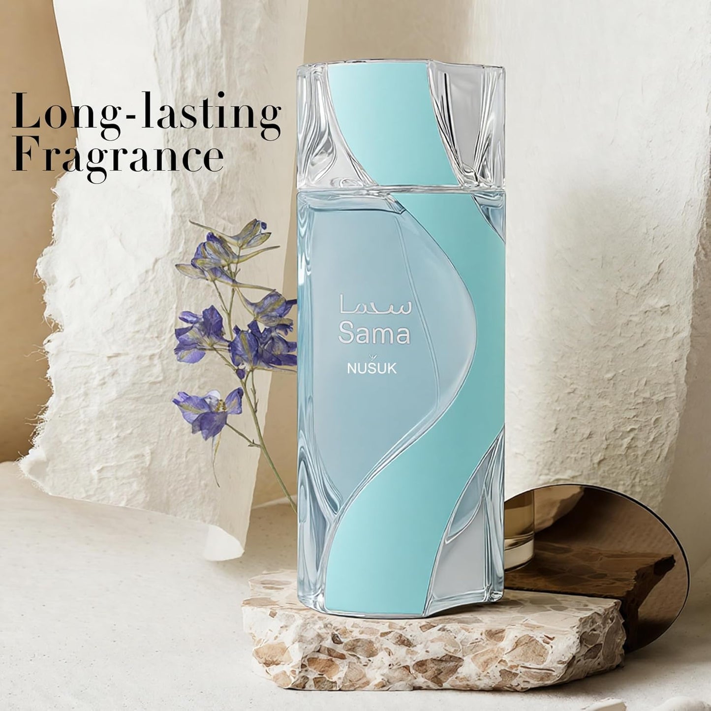 Nusuk Sama Cologne for Men | Warm Spicy Gourmand Eau de Parfum | 100ml Long Lasting Perfume with Lemon & Bergamot, Ozonic Sage & Geranium, Clean Moss, Musk & Amber | Rich Seductive Scent