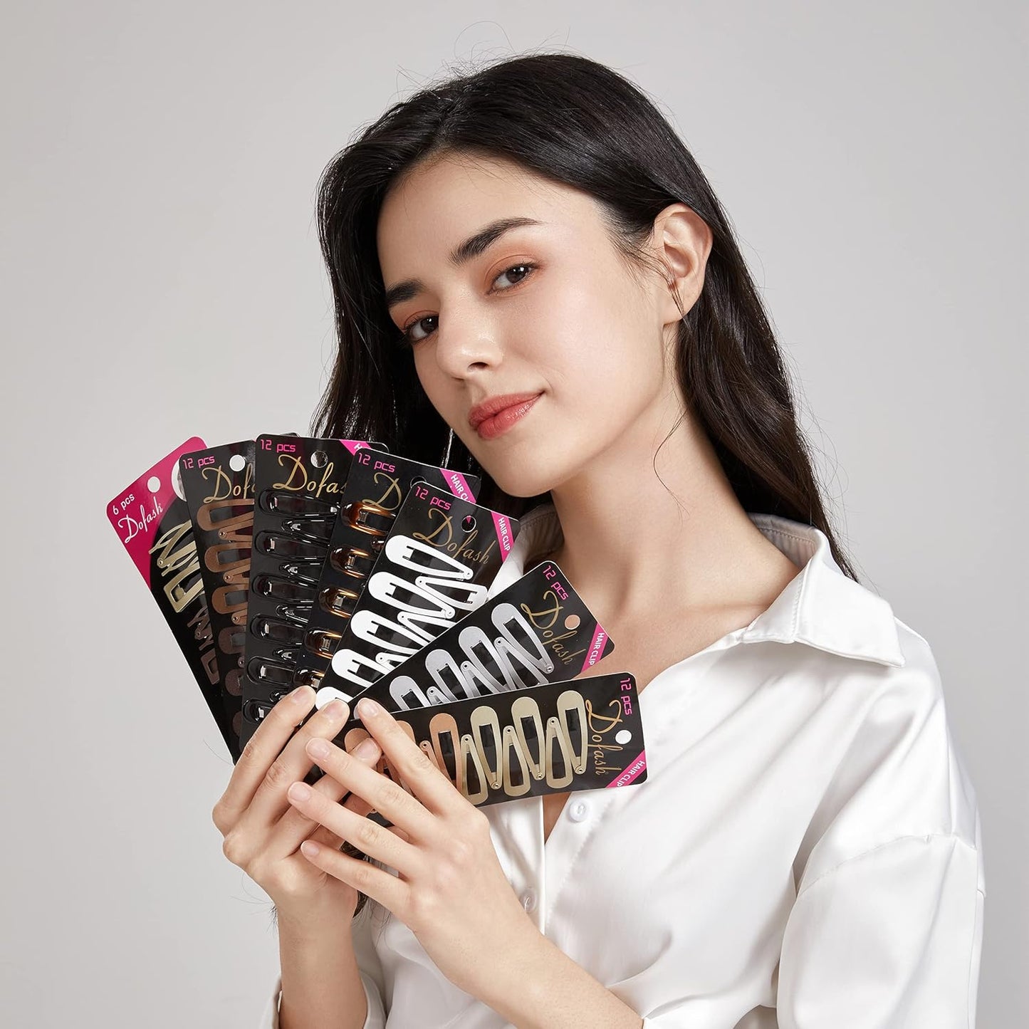 Dofash Double Grips 4.5CM/1.77 Inch Small Hair Clips Hair Barrettes Snap Clips Metal Accessories For Woman-6 Count (Gold)