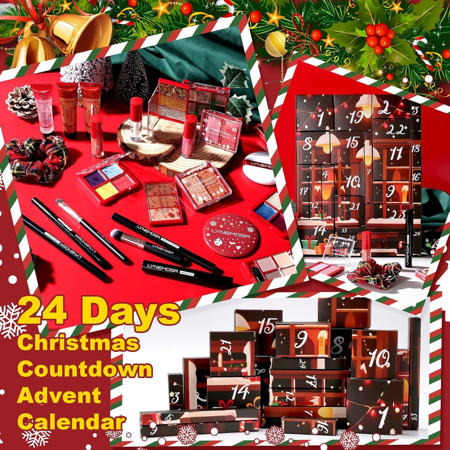 Makeup Advent Calendar 2025 Women Teen Girls,24 Days Christmas Beauty Make Up Sets for Party Festival, Advent Beauty Calendar 2025 Cosmetics Holiday Surprise Make Up Kits for Women Full Kit