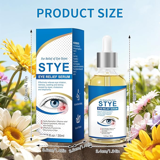 Stye Eye Treatment, Natural Stye Relief Serum for Styes, Chalazions and Blepharitis, Quickly Relieves Eye Irritation and Restores Healthier Skin
