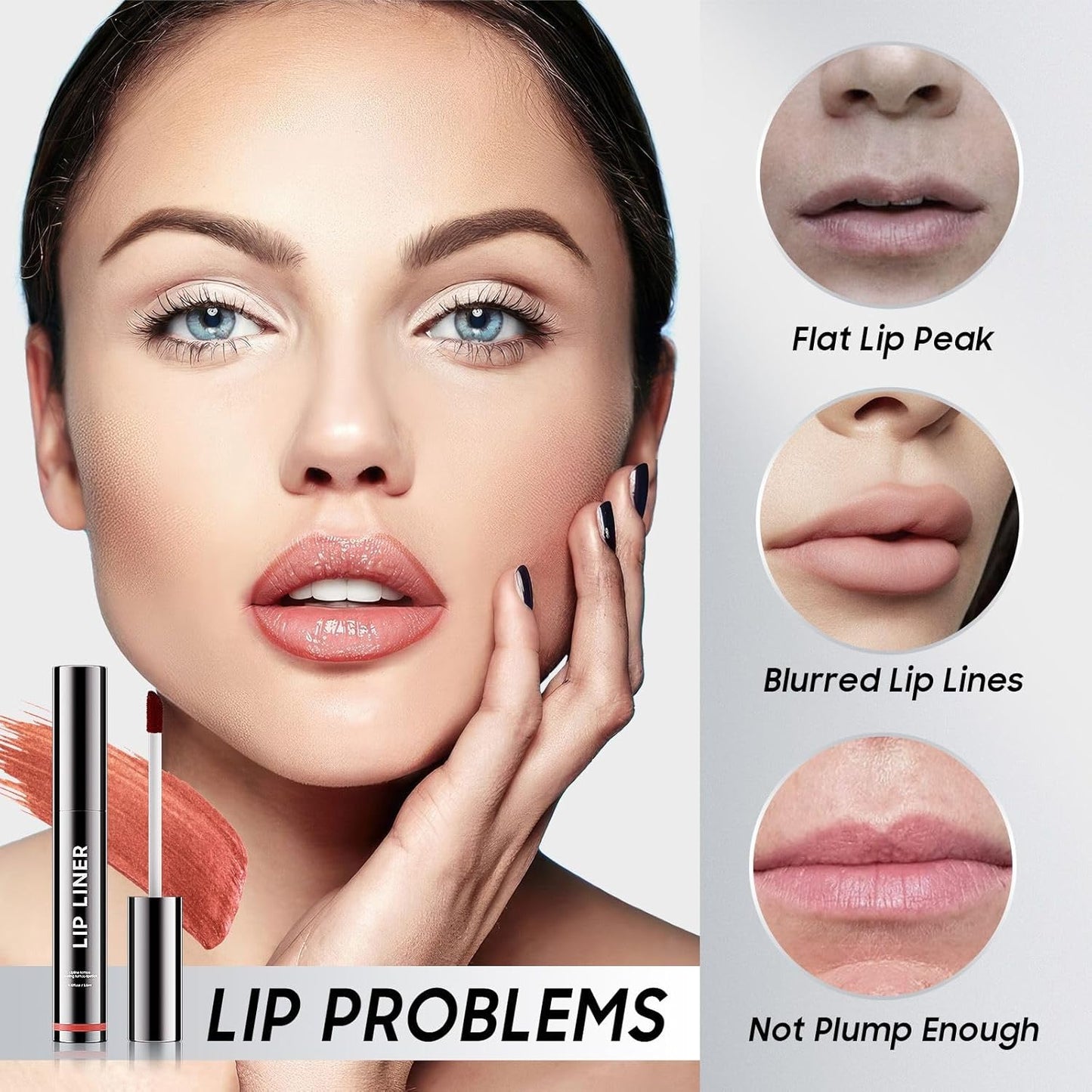 Peel Off Lip Stain Natural Lip Color - Waterproof Lip Liner Stain for Women All Skin Types, Lip Liner Long Lasting Transfer Proof & Smudge-Proof Moisturizing Easy to Use (Cocoa)