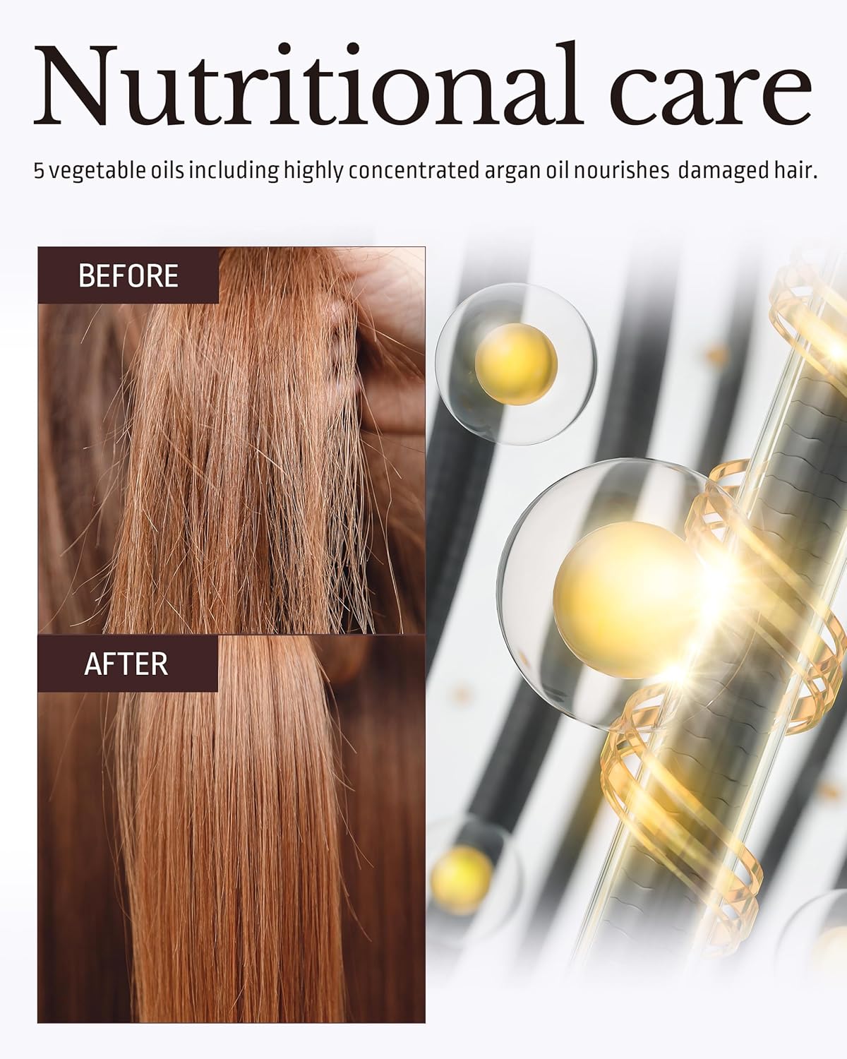 Milk Protein Intensive Perfume Hair Oil - Korean Anti Frizz Nourishing & Smoothing Hair Serum - Natural Green Herb Scent - with 10,000ppm Argan Oil & 6 Plant-Based Oils, 3.38 fl.oz.