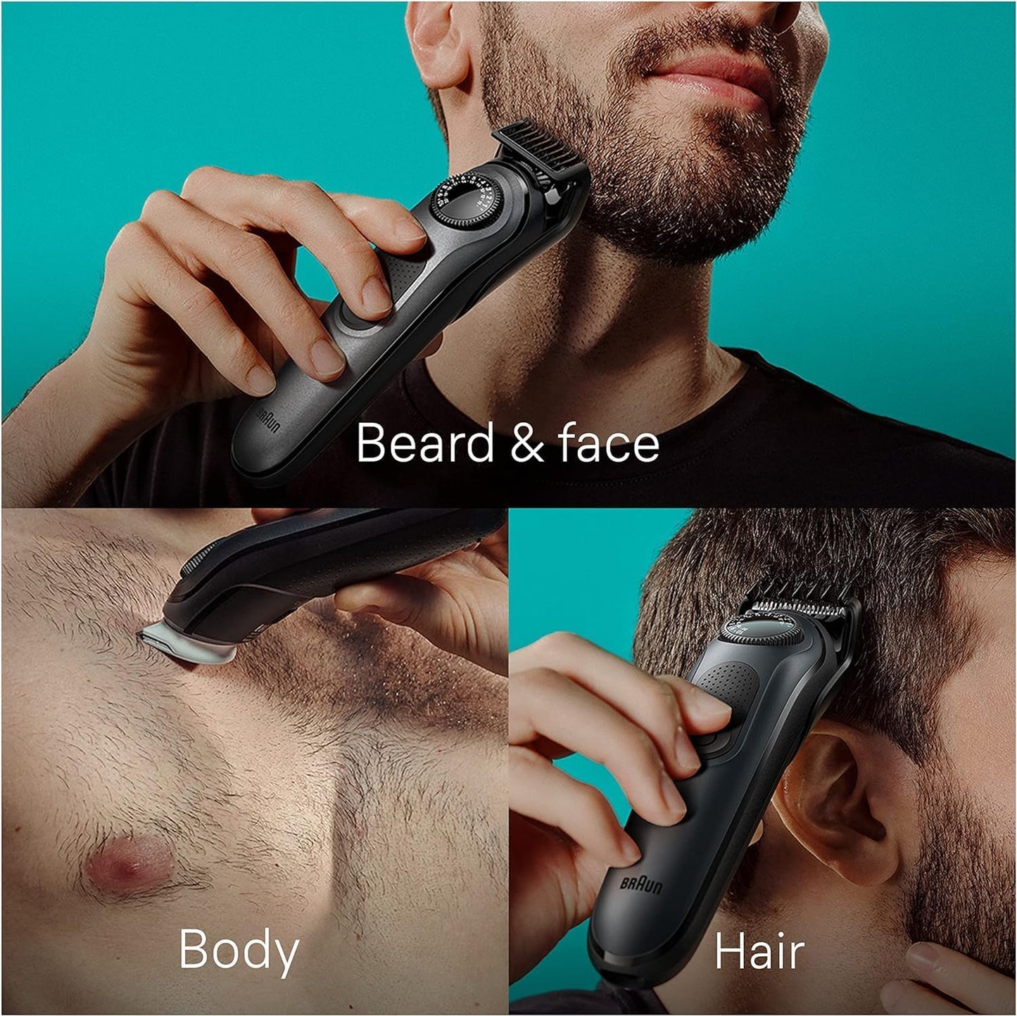 Braun All-in-One Style Kit Series 5 5480, 8-in-1 Trimmer for Men with Beard Trimmer, Body Trimmer for Manscaping, Hair Clippers & More, Ultra-Sharp Blade, 40 Length Settings, Waterproof