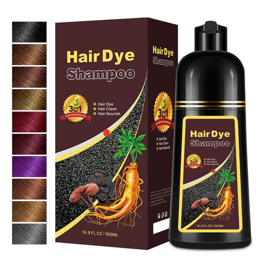 Hair Dye Shampoo 3 in 1, Long-Lasting Gray Hair Coverage, Natural Dark Coffee Hair Color Shampoo with Herbal Ingredients, Easy Application Shampoo Para Canas for Women Men 16.9 Fl Oz