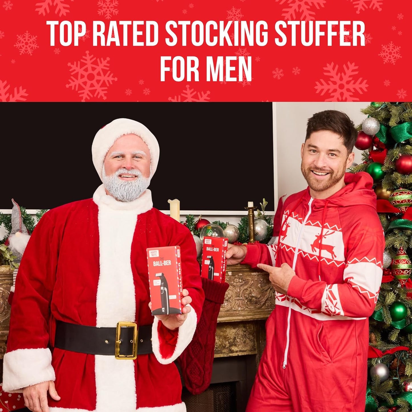 HAPPY NUTS The Ballber™ Electric Body Hair Trimmer for Men - Mens Body Groomer Kit for Privates - IPX7 Waterproof Shaver for Hard to Reach Areas