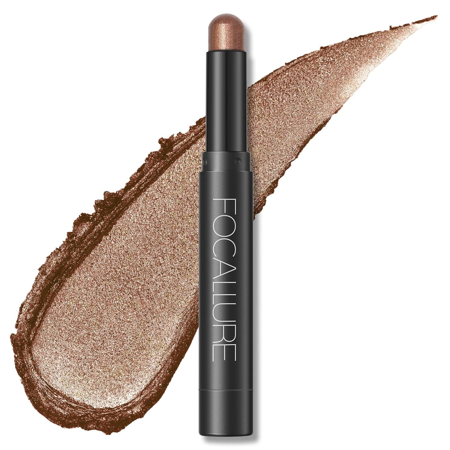 FOCALLURE Shimmer and Matte Cream Eyeshadow Stick,Smooth Brilliant Eye Brightener Pencil for Women,Long Lasting Waterproof Eye Shadow and Liners Makeup,COPPER