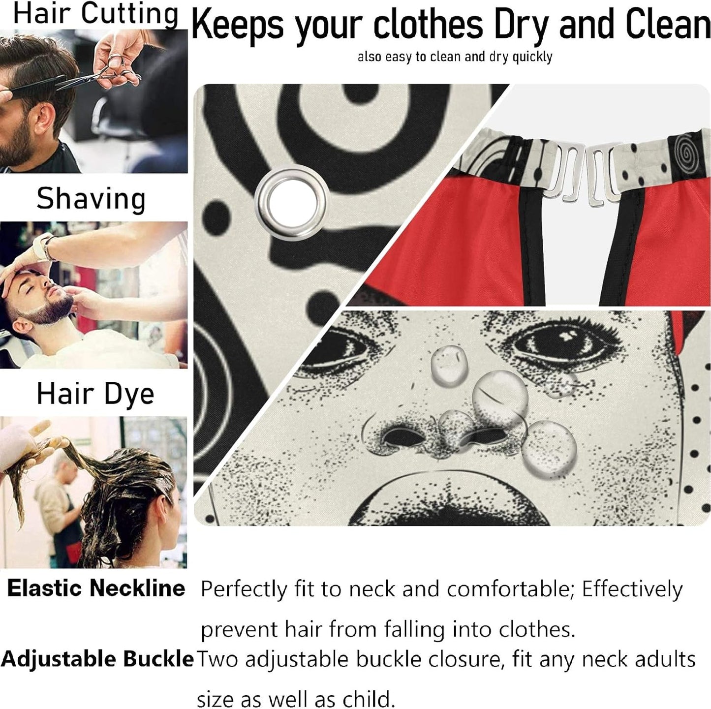 Barber Capes Polyester Hair Cutting Salon Cape with Snaps Beard Bib Hairdresser Gown Stylist Cape For Men Women