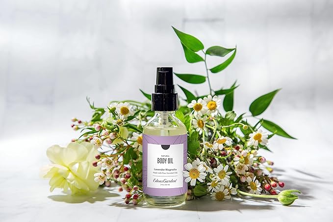 Edens Garden Lavender Magnolia Body & Bath Oil – Feminine Floral Blend with Pure Essential Oils & Vitamin E for Moisturizing Dry Skin – After Shower Scented Oil for Women’s Skin Care, 2 fl oz (59 ml)
