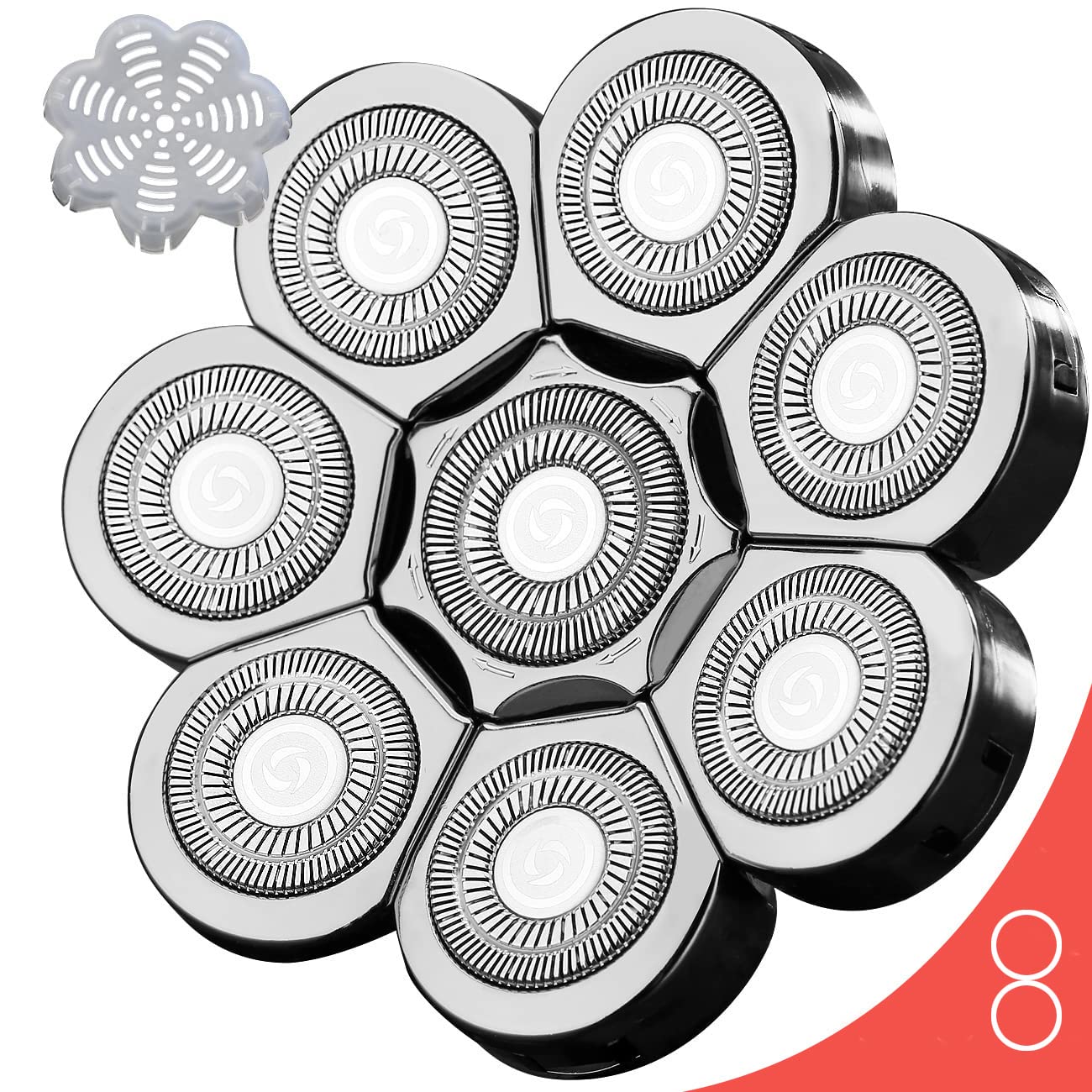 8 Blades Head Shaver Replacement Heads for Many Main Brands Electric Shaver Razor Bald Men