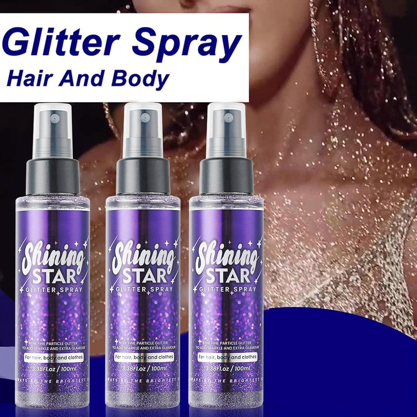 MEICOLY Liquid Body Glitter Spray,100ML(3.53OZ),Mardi Gras Outfit for Women,Mardi Gras Accessories,Glitter Hairspray,Sparkle Hair Spray,Glitter for Hair/Body/Face/Clothes,Body Shimmer for Skin