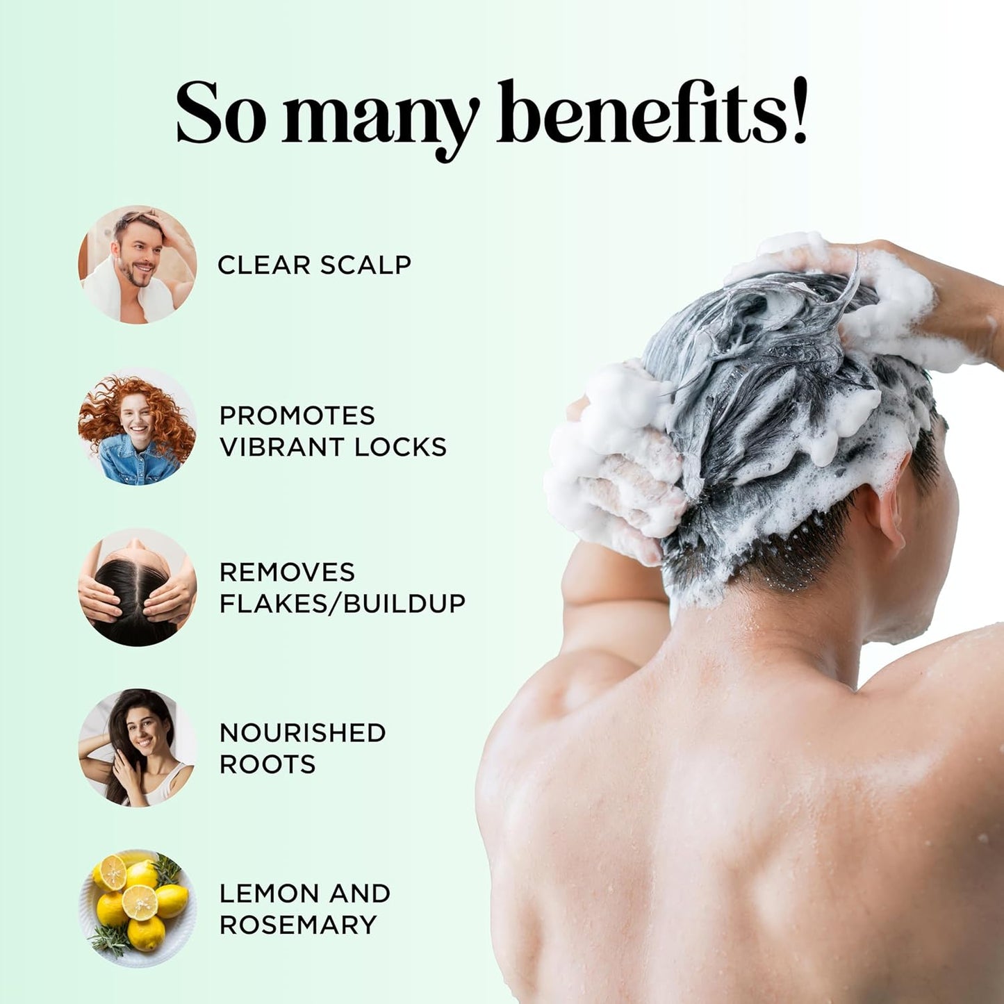 Clarifying Shampoo for Oily Hair and Scalp - Degrease Deep Cleansing Shampoo Build Up Remover with Rosemary Oil for Greasy Hair & Scalp - Vegan Color Safe Sulfate Paraben & Cruelty Free (12 Fl Oz)