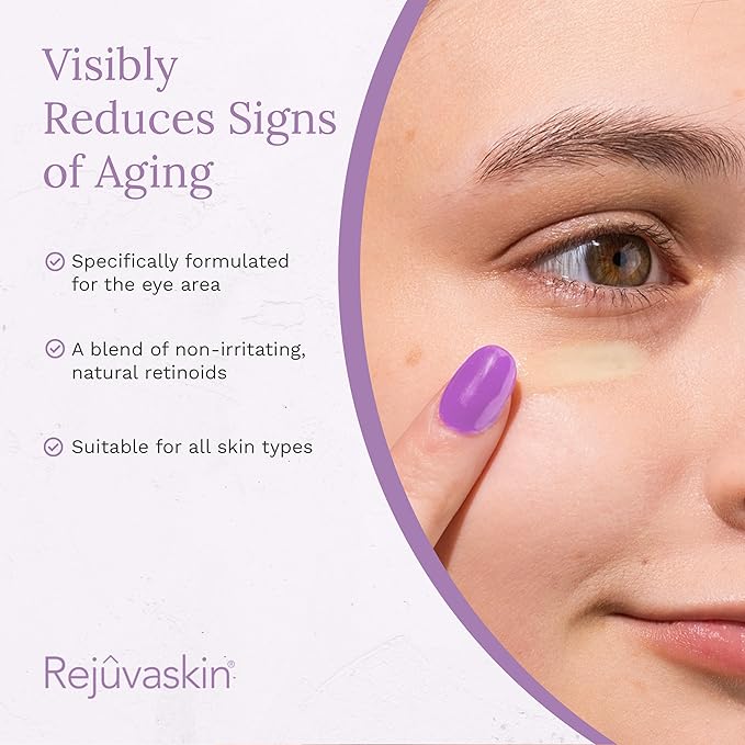 Rejuvaskin Retinoid Eye Cream, Under Eye Cream with Tri-RetinX Complex, Reduces Dark Circles & Puffiness, Anti-Aging Eye Treatment, 20ml