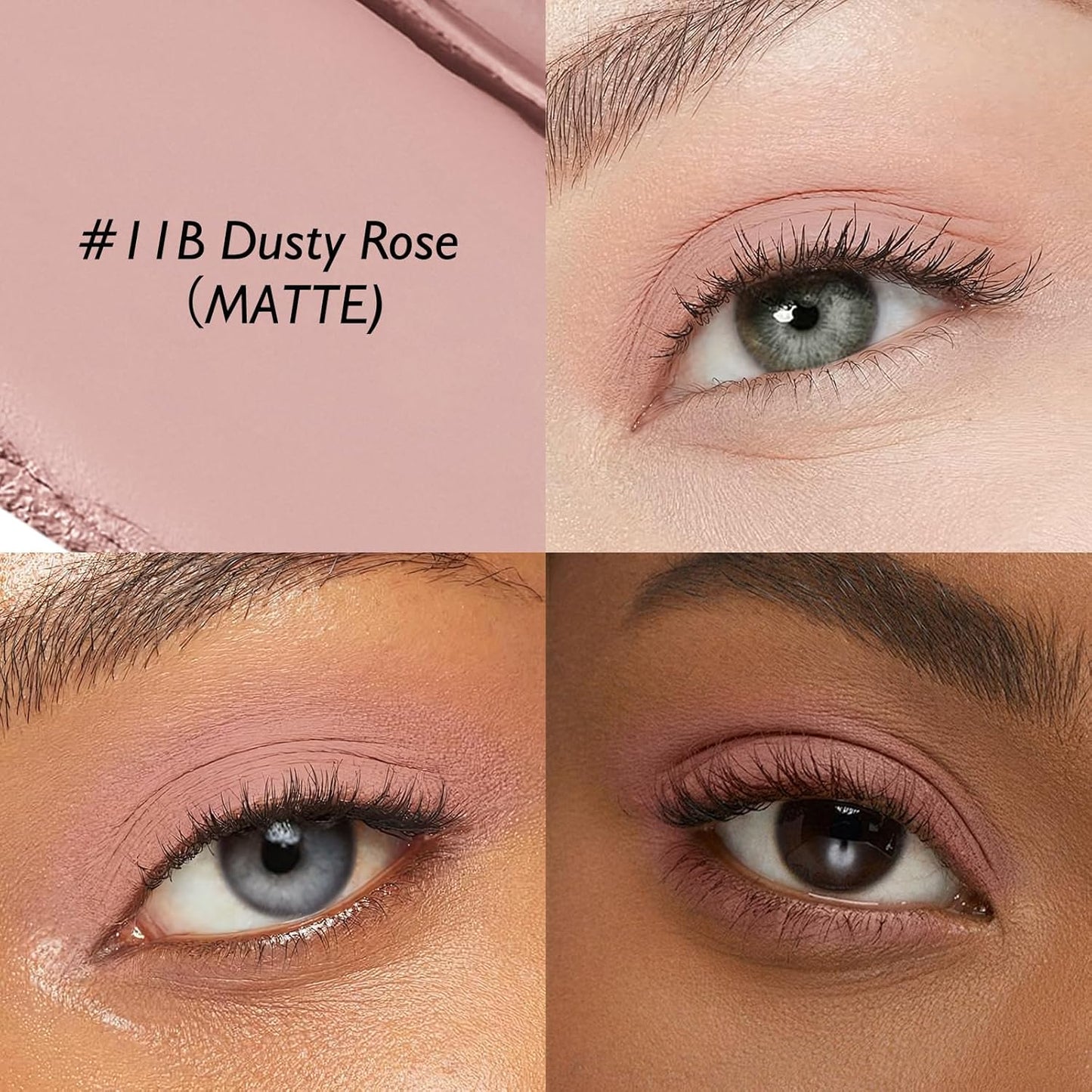 Cream Matte Eyeshadow Stick, Dusty Rose Eye Shadow Waterproof Eyeliner Brightener Pencil Crayon Long-Lasting Eye Highlighter Makeup for Women Easy to Use High Pigmented