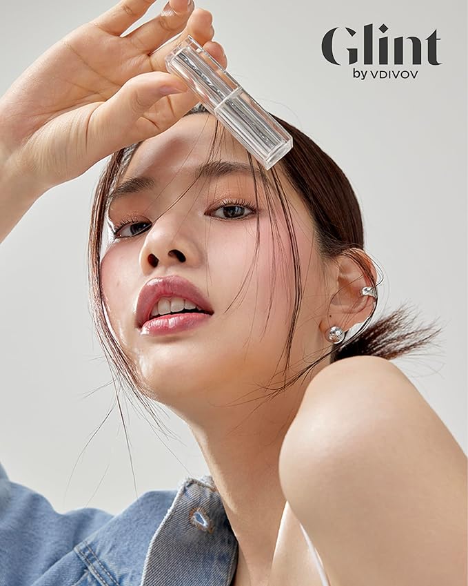 Glint Glow Lip Balm (Love From, 0.1oz) - Moisturizing Stain Lipstick with Shine for Natural Lips, Tinted Treatment. Luxurious Korean Skin Care Makeup. Chapped, Dry, Cracked