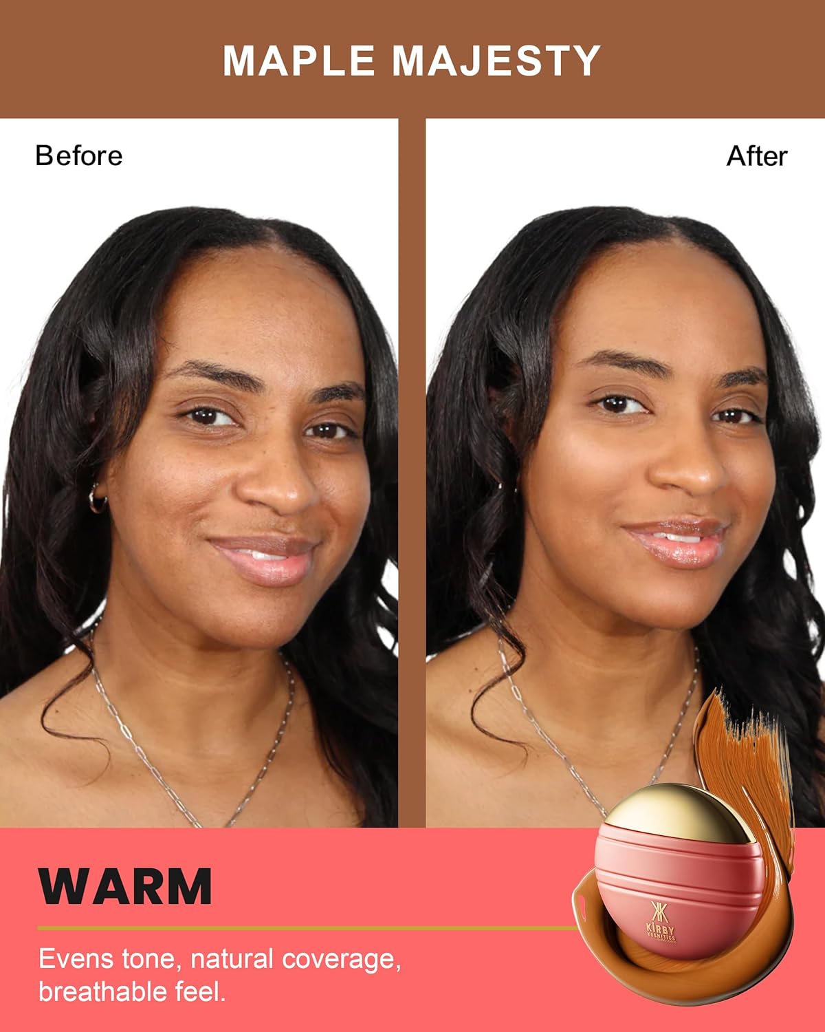 Konfident Glow Skin Tint – Maple Majesty Hydrating Oil-Free Glass-Skin Foundation, Buildable Light-to-Medium Coverage, 30 ml – Inclusive Clean Makeup for Radiant Confidence