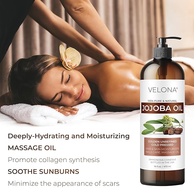 Jojoba Oil - 64 oz | 100% Pure and Natural | Golden, Unrefined, Cold Pressed, Hexane Free | Moisturizing Face, Hair, Body, Skin Care, Stretch Marks, Cuticles