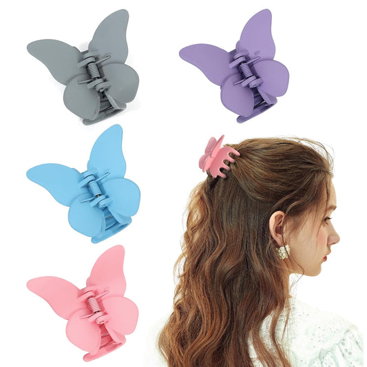Butterfly Hair Accessories Claw Clips for Women Matte claw clips for Thick or Thin Hair. Matte 4pcs