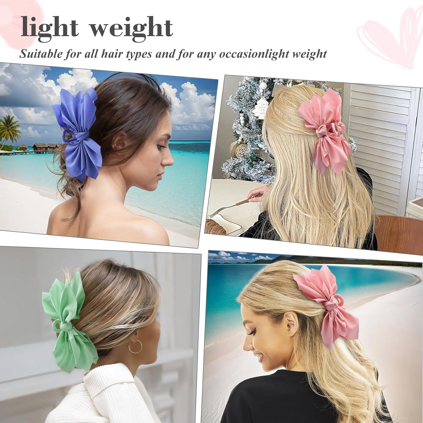 Bow Claw Clips Bow Hair Clips 3PC Big Hair Bows for Women Butterfly Styling Large Hair Clips for Thick Hair for Girls Hair Accessories for Teen