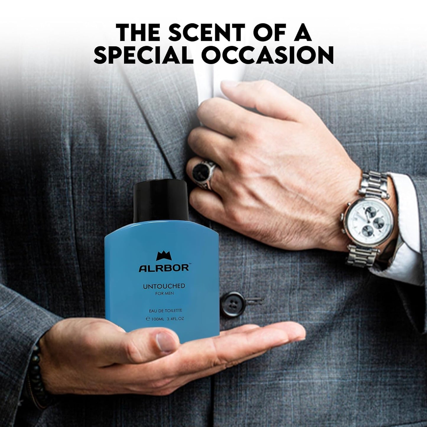 Cologne for Men Natural Spray Perfume Classic Scent Eau De Toilette for Daily Use 3.4 Fluid Ounce(Alrbor Untouched for Men)