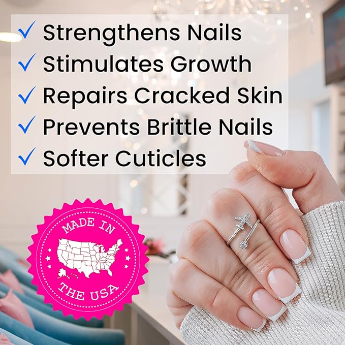 Moisturizing Cuticle & Nail Care Oil 2.3 Fl Oz - Vanilla Scented – Infused with Jojoba Oil, Aloe, Vitamin E – Nail & Cuticle Hydration, Repair, Moisturizer, Strengthener, Growth