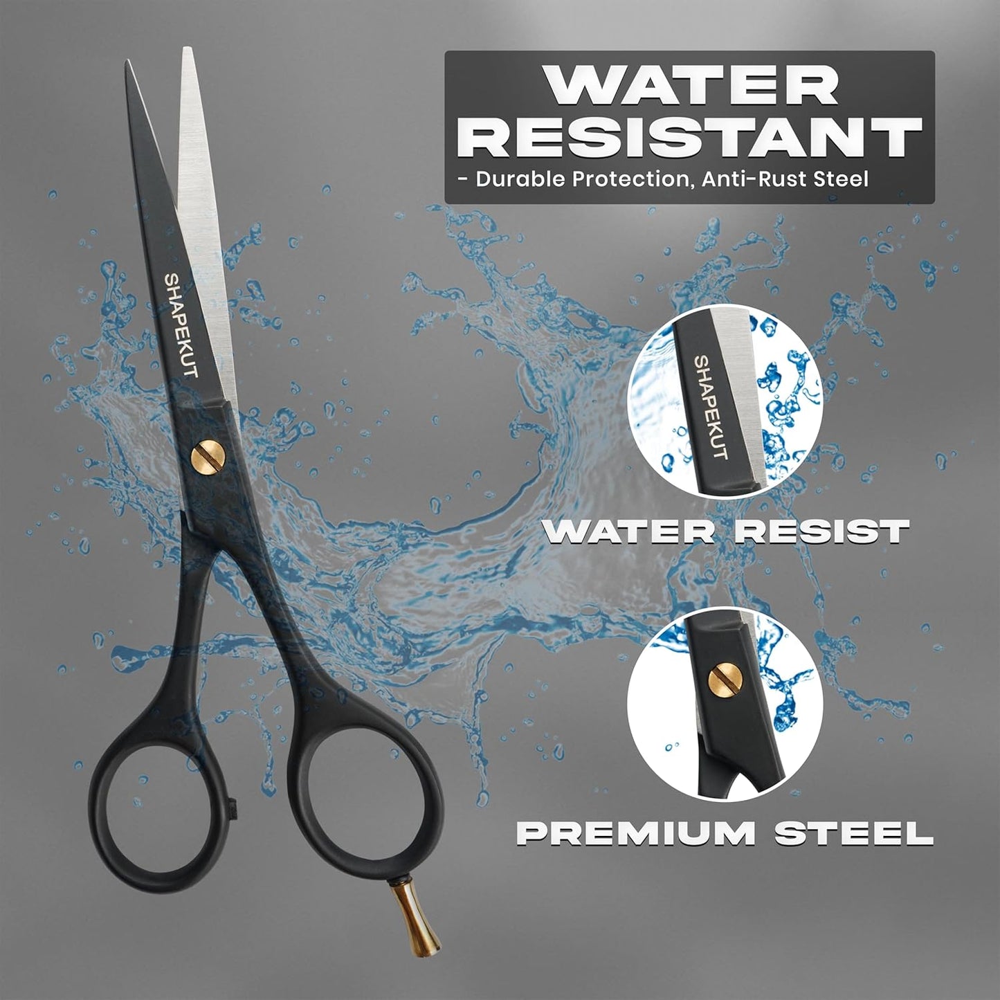 Professional Hair Scissors 6.5” - High Carbon Stainless Steel Barber Salon & Home Use Hair Cutting Scissors – Super Sharp Hair Shears Blades - Ergonomic for Men, Women & All Ages (Black, 6.5 inches)