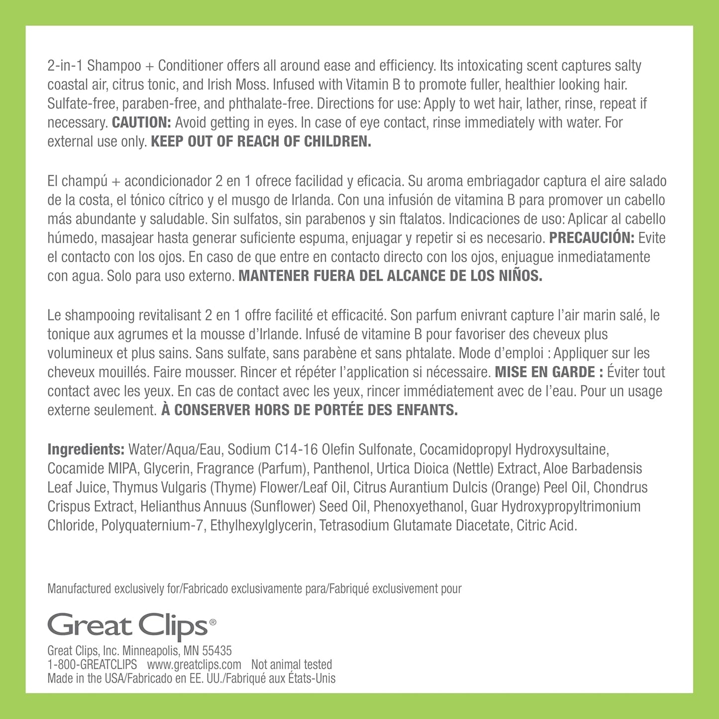 GREAT CLIPS LATITUDE 2-in-1 Shampoo + Conditioner | Daily Shampoo and Conditioner Set for Men | Promotes Full + Healthy Hair | 12oz