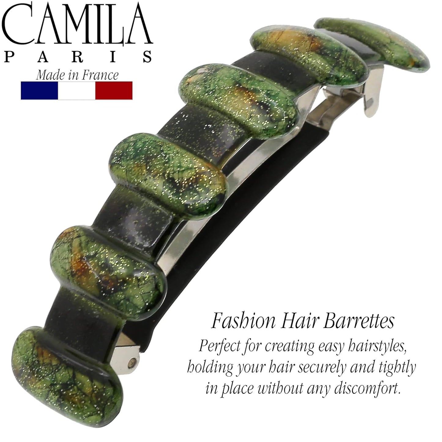 Camila Paris CP3298 French Hair Barrette Clip for Girls for Thick Curly Wavy Long Hair, Strong Hold Grip Hair Clips for Women, Automatic, No Slip Durable Styling Girls Hair Accessories, Made in France