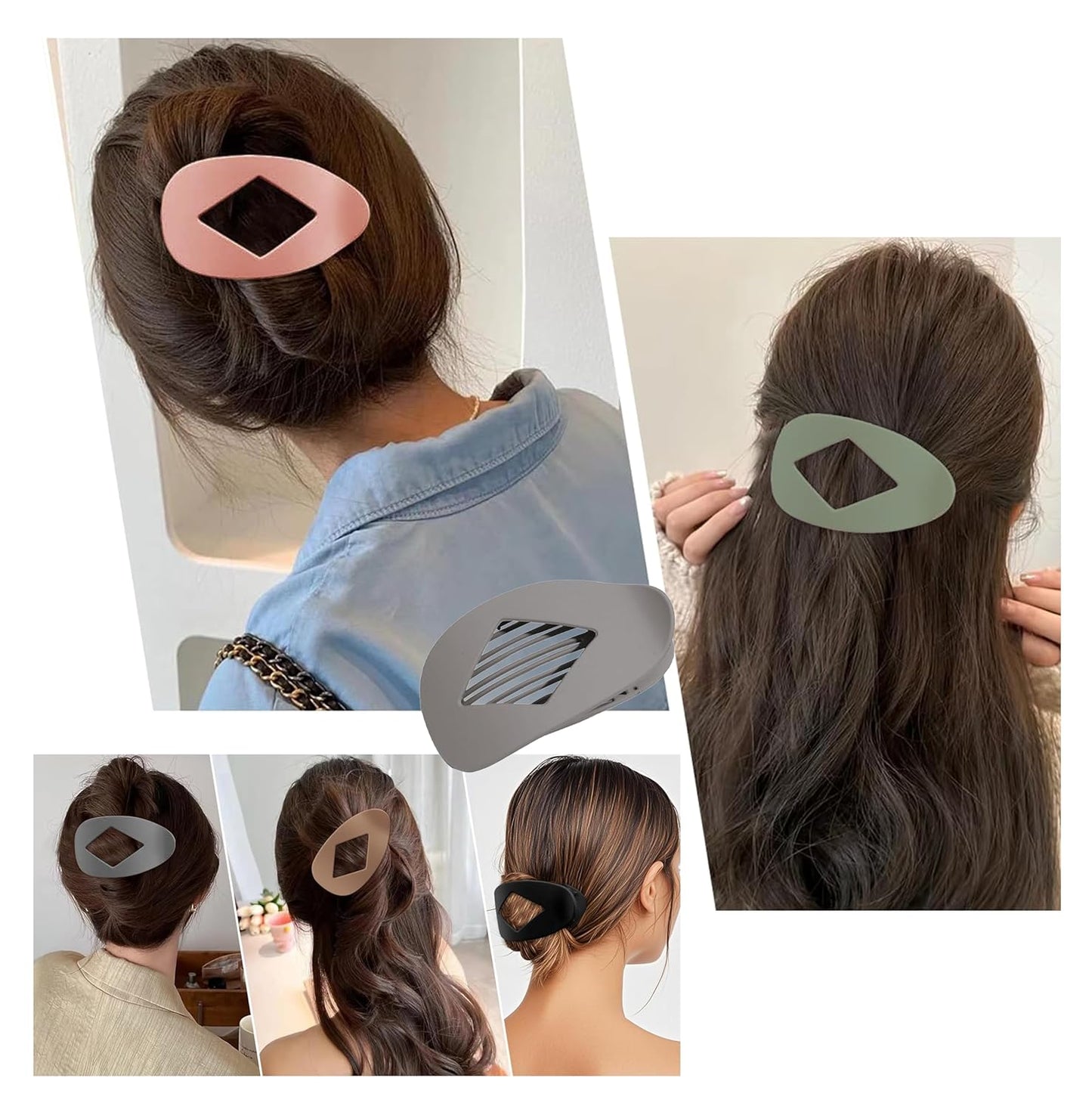 6 Pack Flat Hair Clips for Women – Non-Slip Duckbill Hair Barrettes for Thick & Thin Hair, Neutral Tones Hair Accessories for Styling, Sectioning, Everyday Wear