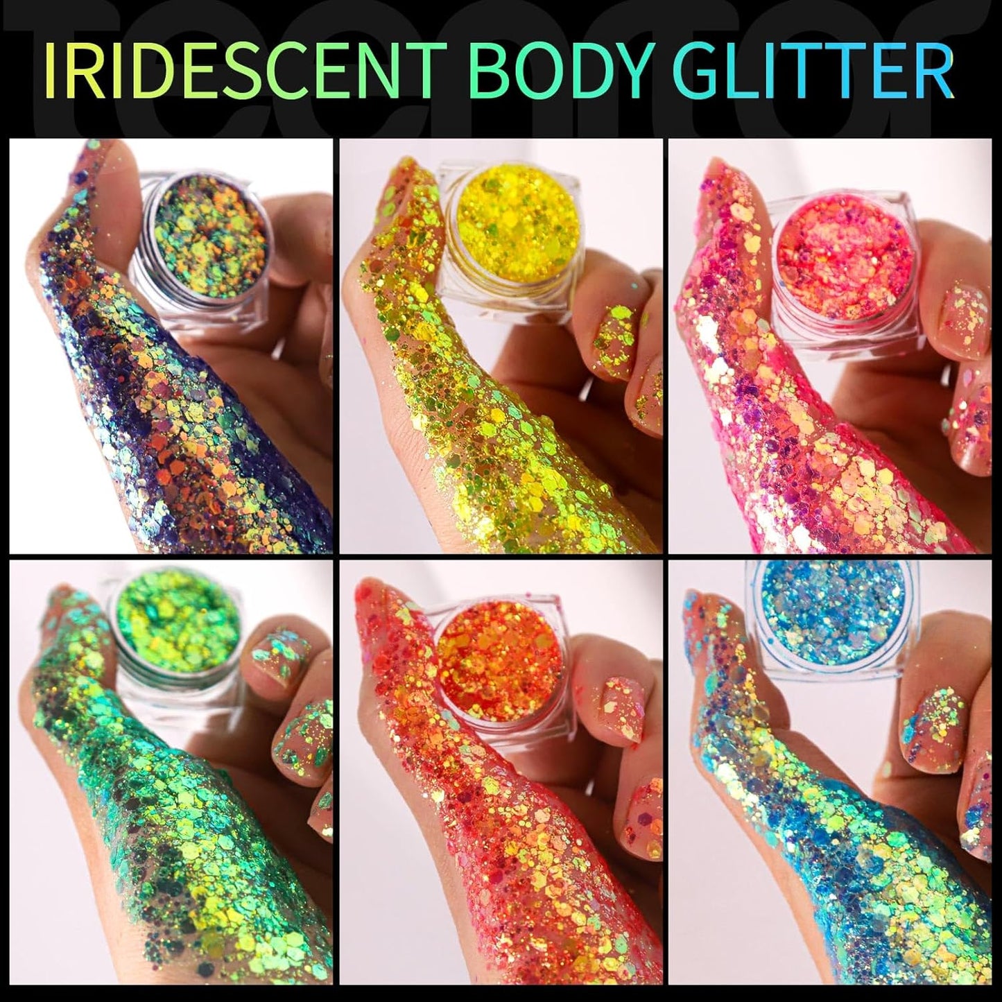 Teenitor Body Glitter Gel Face Glitter Makeup Festival Glitter, 12 Colors Face and Body Glitter Gel, Hair Glitter
