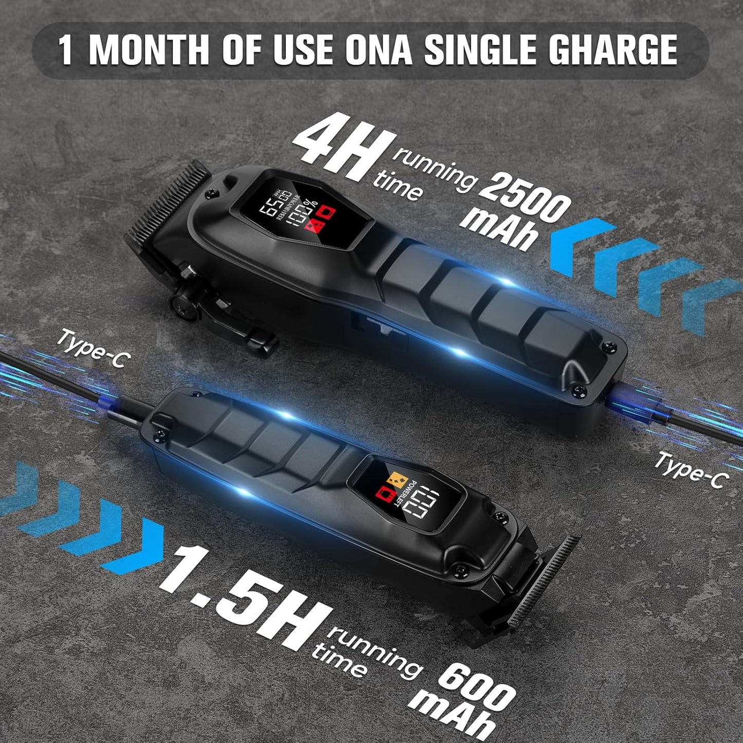 Hair Clippers for Men Professional Hair Trimmer Powerful Beard Trimmer Hair Cutting Grooming Tool