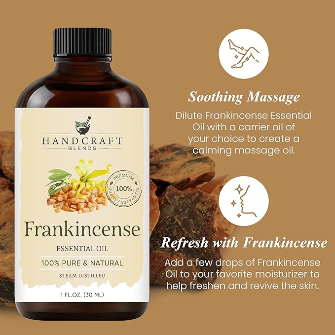 Handcraft Blends Frankincense Essential Oil - 1 Fl Oz - 100% Pure and Natural - Premium Grade Essential Oil for Diffuser and Aromatherapy