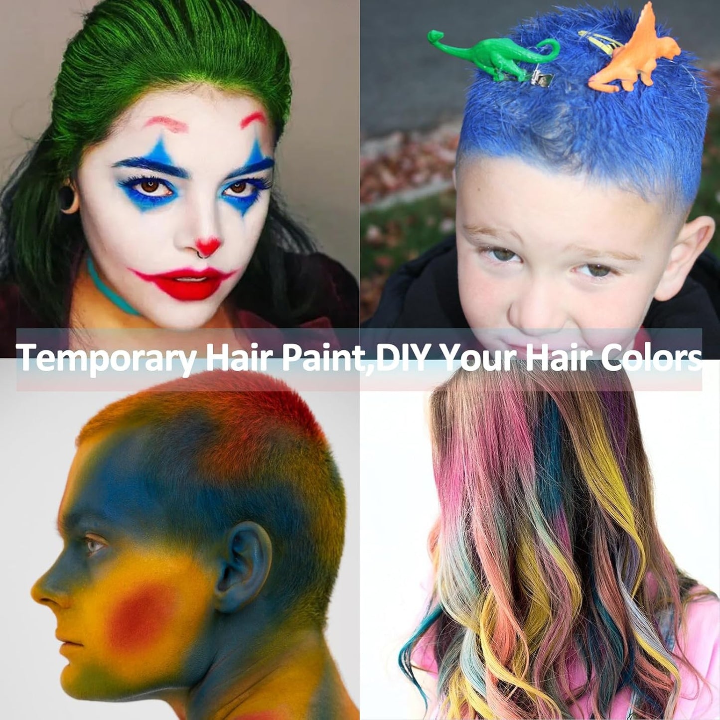 Mysense Light Gray Face Body Hair Paint Stick,Water Based Washable Temporary Hair Color,Non-toxic Cream Body Paint for Adults and Kids Halloween Cosplay Skull Zombie Goth Raven Makeup,0.5oz