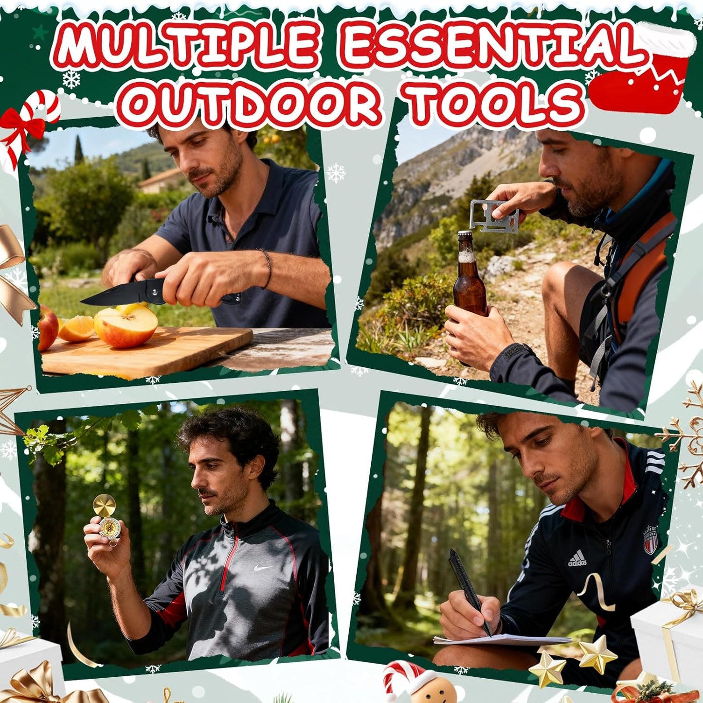 Survival Kit Advent Calendar 2025 - Christmas Countdown Calendar 24 Days, Advent Calendar for Men Adults Teen, Cool Emergency Survival Gears for Outdoor Camping Fishing Hunting Adventure