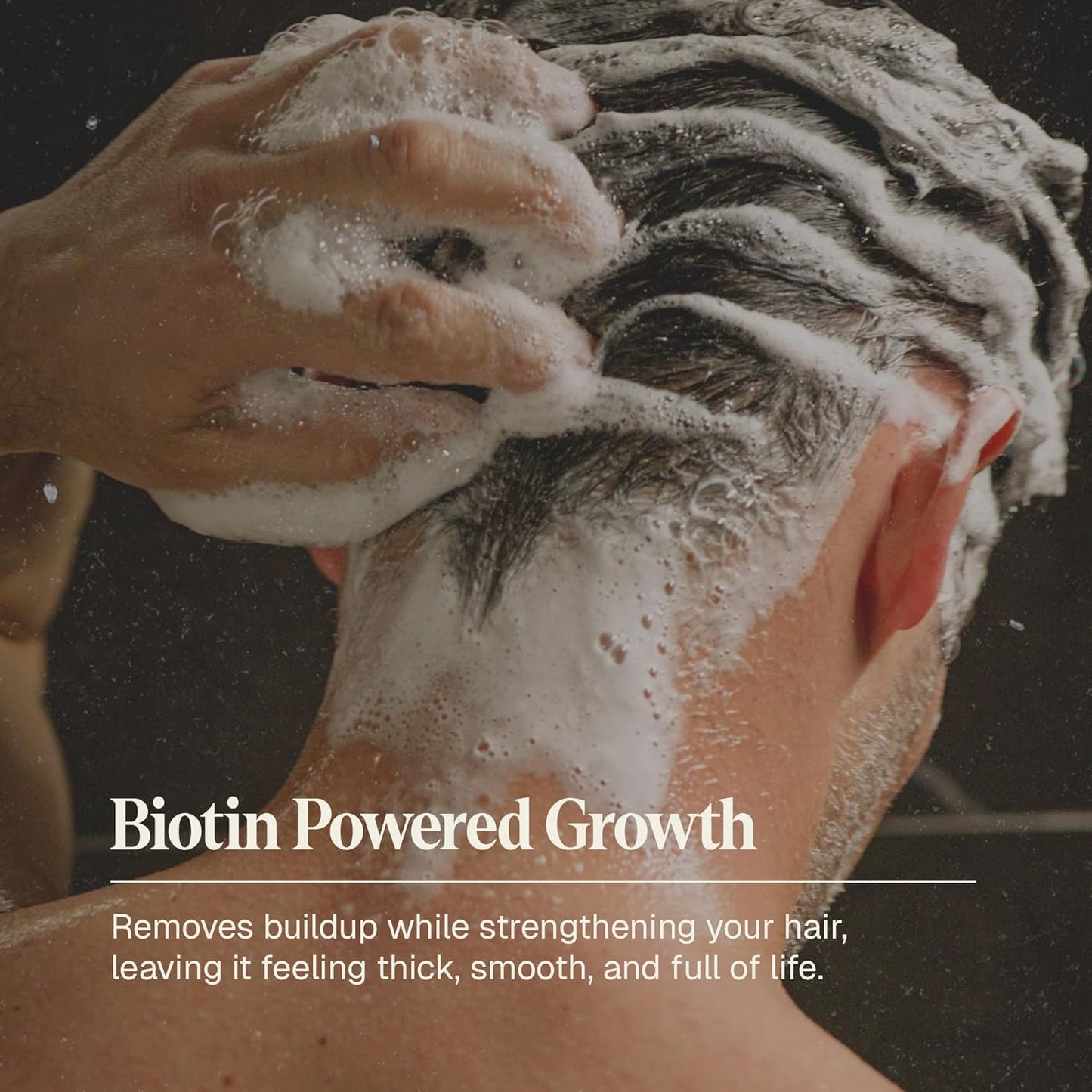 Black Wolf Thickening & Volumizing Hair Shampoo for Men - Strengthening Hair Care Products for Volume & Body with Biotin, Keratin & Hydrolyzed Rice Protein - Curly, Straight, Oily & Dry Haircare