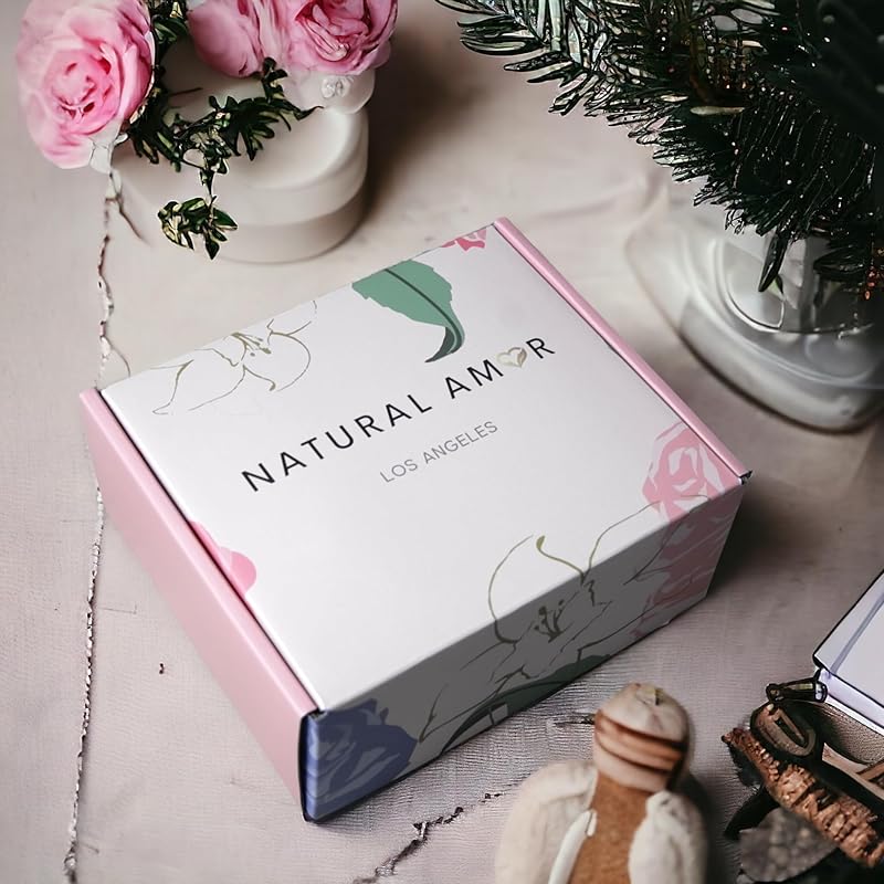 Natural Amor Lavender Spa Gifts for Women,7pcs Self Care Box Including Soap Bar, Candle, Bath Butter