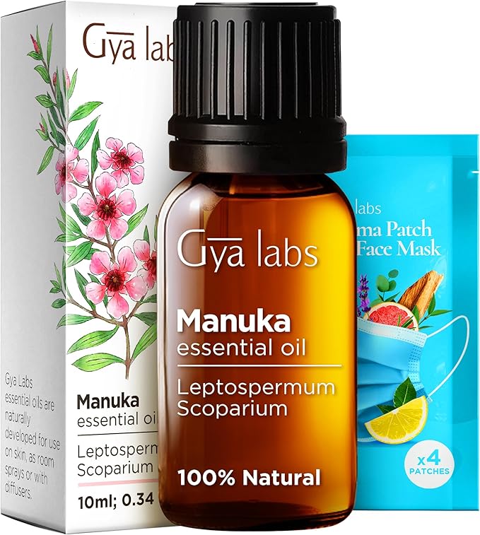 Gya Labs Manuka Essential Oil for Skin - 0.34 Fl Oz - 100% Pure Natural Manuka Oils for Skin, Nails, Candle Making & Aromatherapy - Herbaceous & Earthy Scent