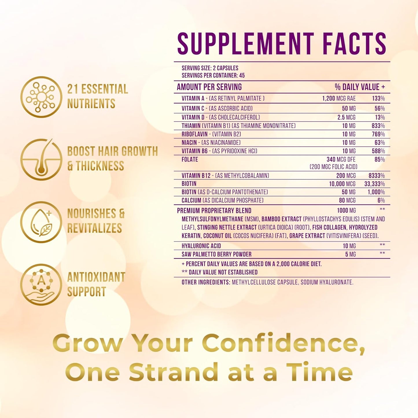 Vitamo Postpartum Hair Loss Vitamins for Women | Postnatal Hair Growth with Hyaluronic Acid, B-Complex, Biotin, Collagen & Keratin | Advanced Hair, Skin & Nails Supplement | 90 Capsules