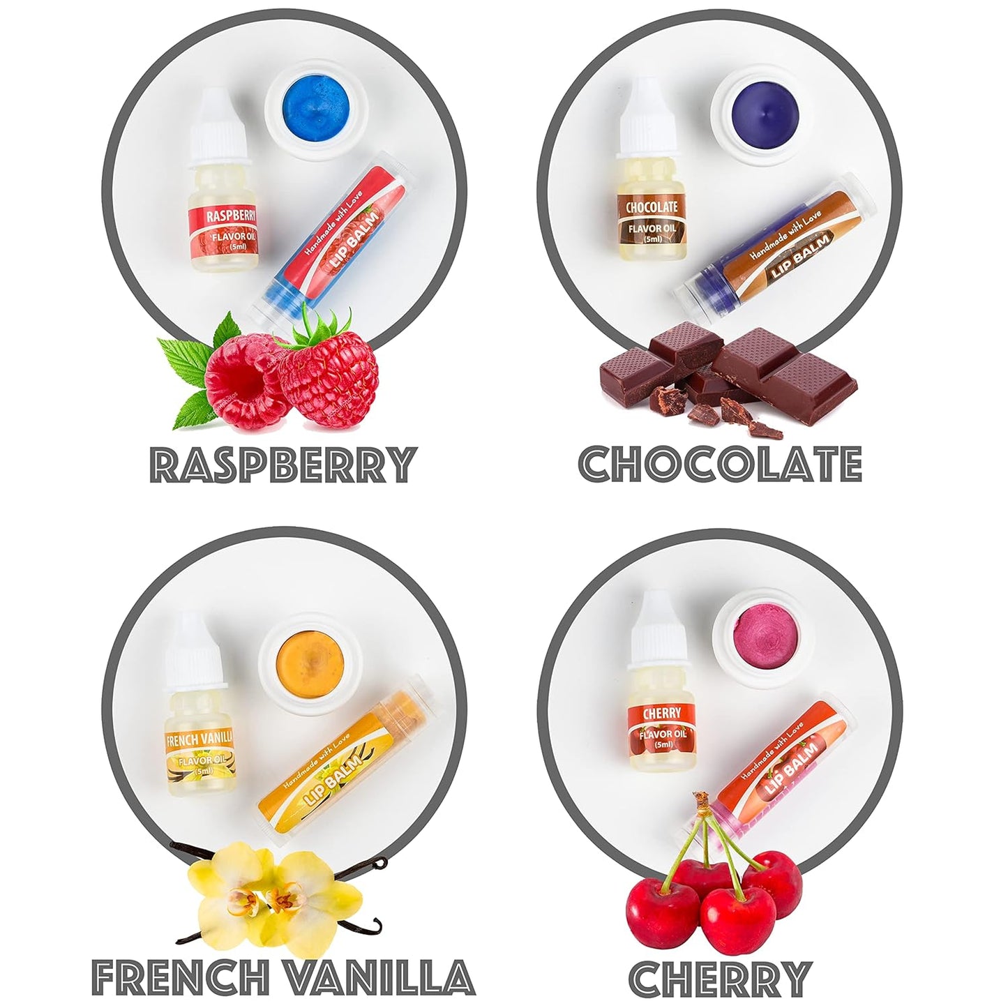 KEFF 51Pcs Lip Balm Making Kit - DIY Set for Natural Ingredients - Make Your Own Lip Gloss & Lip Balm for Kids Makeup Kit with Beeswax, Shea Butter, Flavor Oils, Mica Color Powders