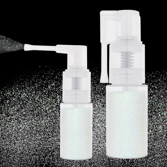 MEICOLY White Hair and Body Glitter Spray,25g/0.88OZ,Shinny Sparkle Glitter Spray for Clothes,Loose Shimmer Hairspray for Festival Rave Makeup/Stage Performance,Lightweight