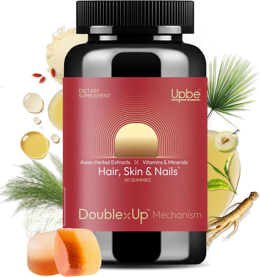 Hair Skin & Nails Gummies - 6000 mcg Biotin Vitamins & Minerals Supplement - Plant-Based, Vegan, No Artificial Flavors - Easy Absorption, Multivitamin Gummy - 60ct, Wildberry Flavor