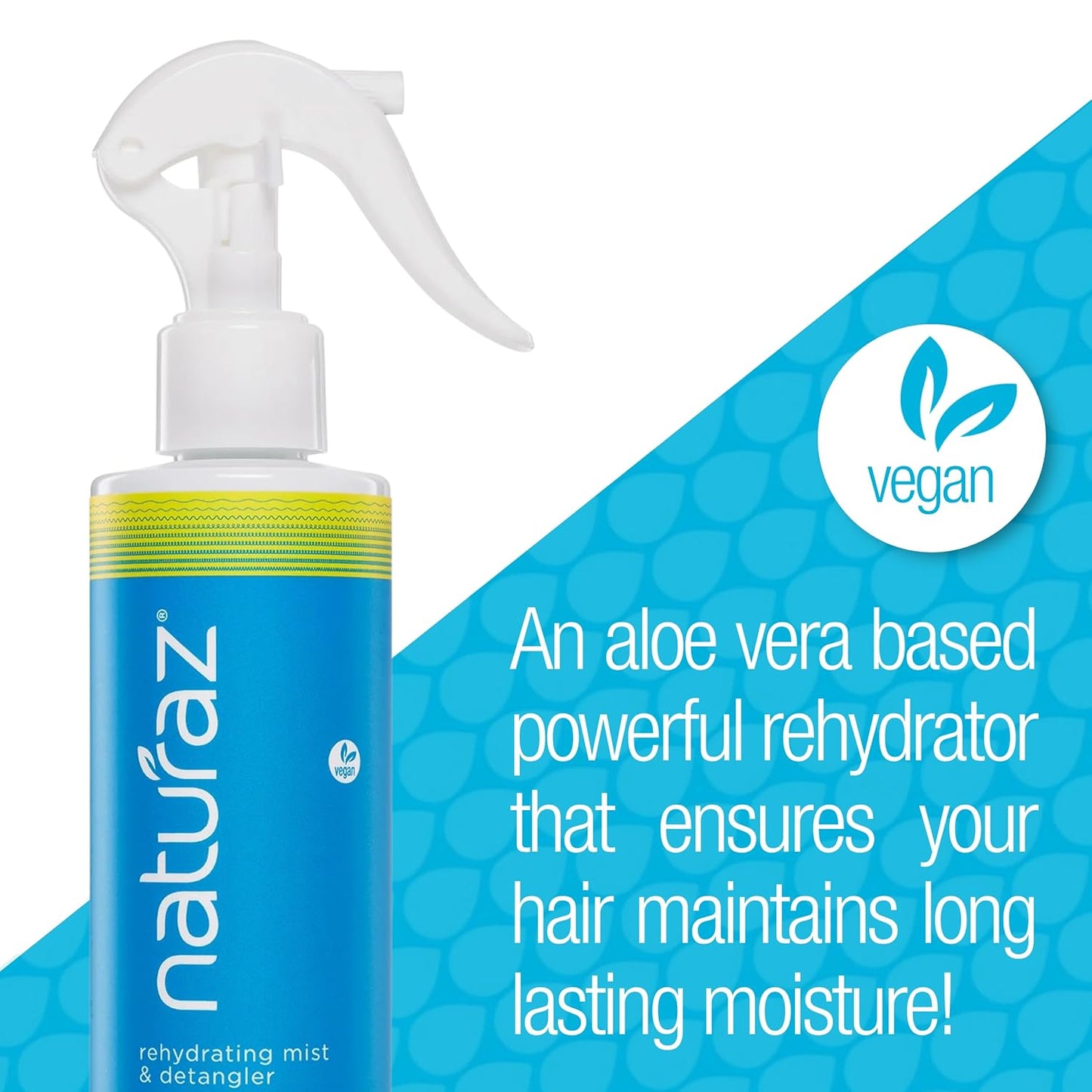 Rehydrating Mist & Hair Detangler Spray – Natural Leave In Conditioner Spray with Aloe Vera & Lavender for Dry, Curly, Coily, Matted or Damaged Hair for Women, Men & Kids – Vegan – 8 fl oz