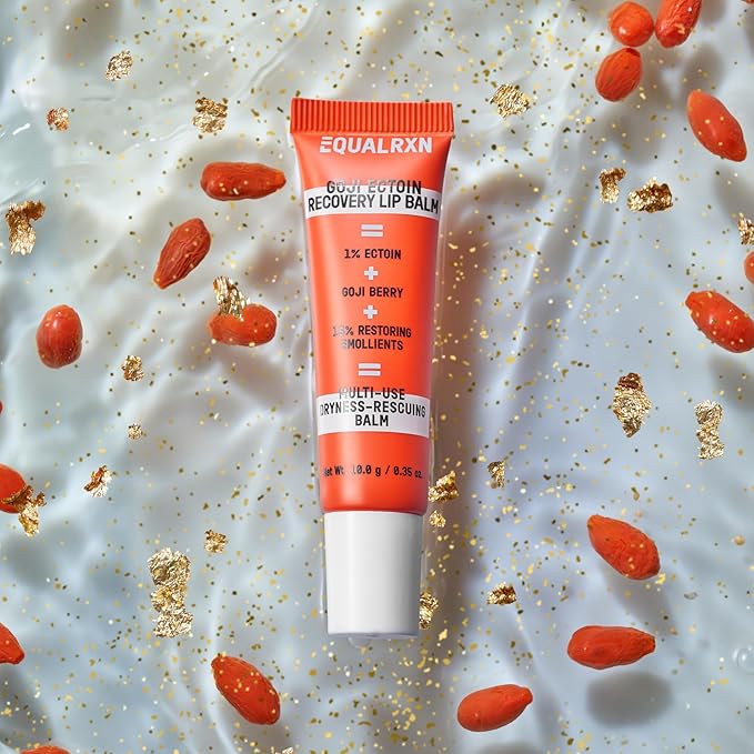 Goji Ectoin Recovery Lip Balm | Nourishing & Non Greasy Lip Treatment | Papaya Enzyme, Goji, Ectoin, Vitamin C to Support Lip Barrier & Wrinkles | For Dryness Cracked Lip Day & Night Use