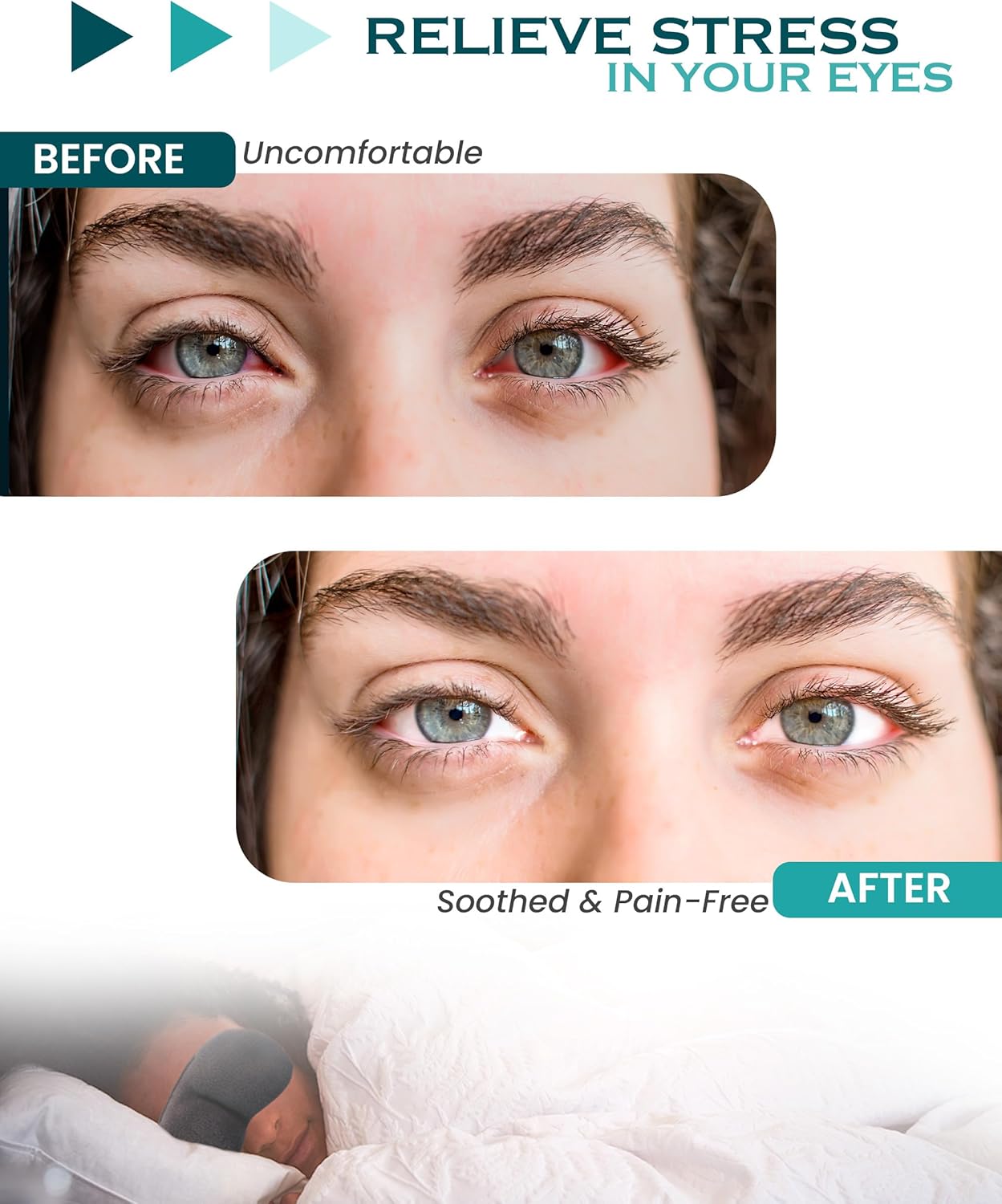 Heated Eye Mask for Dry Eyes, Stye, Blepharitis & Puffiness Relief – Microwavable Warm Compress with Soft Fleece Reusable Mask for Fatigue, Strain, Sinus & Irritation – Grey