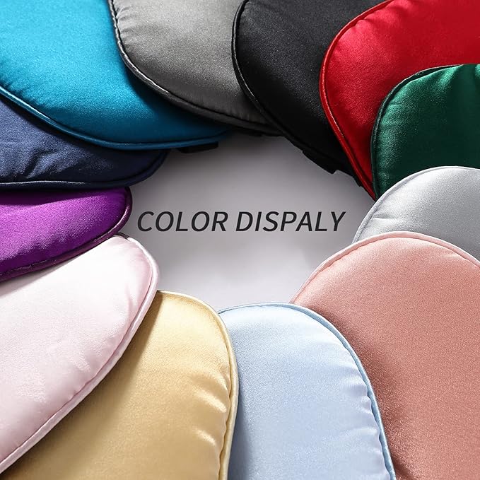 2-Pack 100% Real Natural Silk Eye Mask, Silk Sleeping Mask, Shade Puffy Eye Gift with Adjustable Straps, Sleep Eye Mask, SHJINJU Eye Mask Shade (Black and Leather Powder)