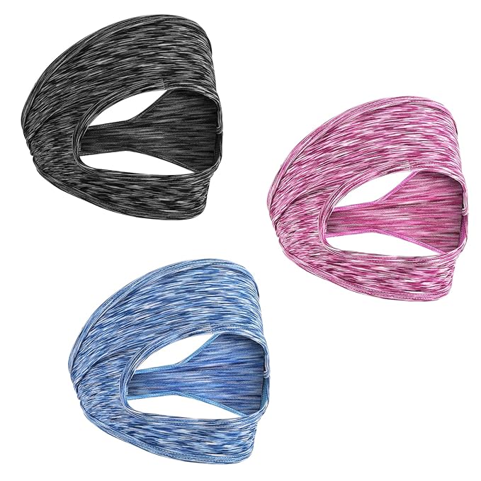 3 Pcs Adjustable VR Eye Mask Breathable VR Sweat Band Eye Face Cover Breathable Sweat Mask Comfortable VR Eye Mask Cover Face Dry Cool VR Sweat Band for Any Head Size Most VR Devices