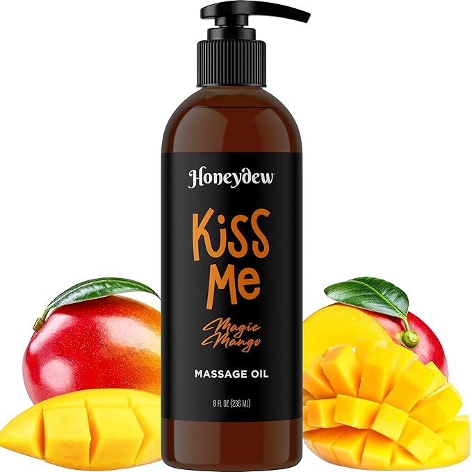 Mango Sensual Massage Oil for Couples - Alluring Tropical Full Body Massage Oil for Date Night and Nourishing Body Moisturizer with Sweet Almond - Vegan Non Staining Non Greasy Smooth Gliding Formula