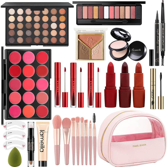 MISS ROSE M All In One Full Makeup Kit for Women, Multipurpose Makeup Sets, Beginners and Professionals Alike, Easy to Carry(Pink)