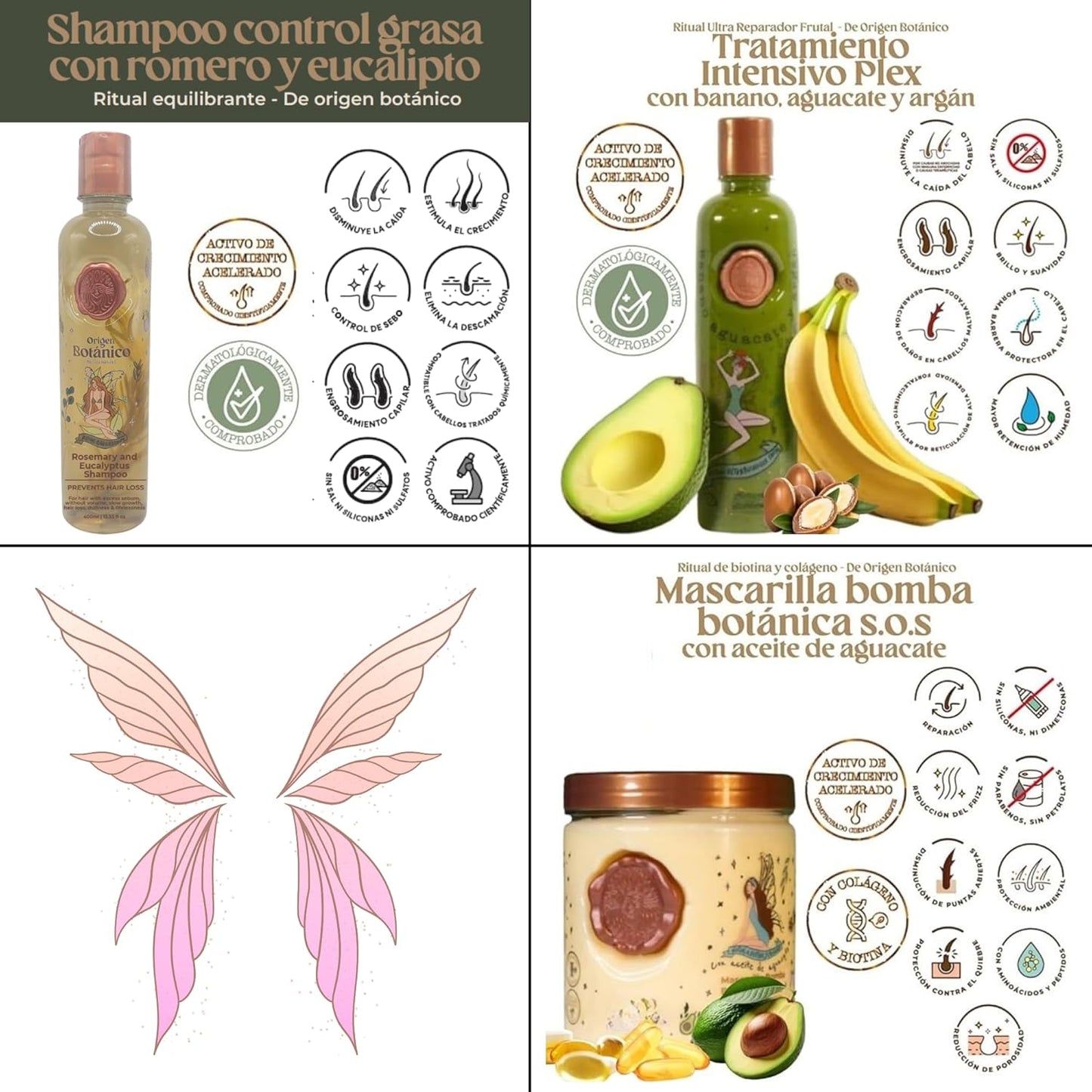 Aftercare for Ritual Botánico Keratina Orgánica | Treatment to Straighten, Repair and Relax Hair | All Natural, Organic & Vegan Ingredients | Product of Colombia (3 Piece Kit-Grasa Shampoo)
