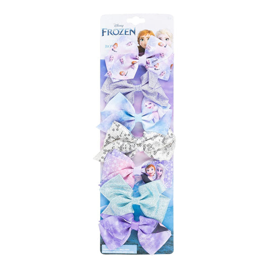 Disney Frozen II Girls 7 Piece Princess Hair Bow Set, Alligator Clip, Accessories for Ages 3+