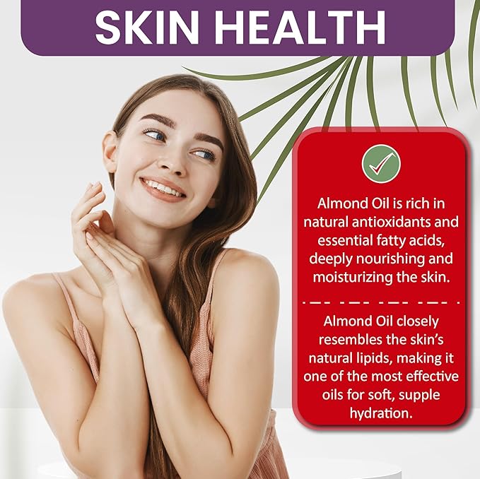 Dr Joe Lab Bitter Almond Oil - 16 oz - Pure Natural Sourced Non-GMO Bulk Carrier Oil - for Skin, Hair, Body, Nails, Face, Arms & Legs - Hydrates, Nourishes, Moisturizes